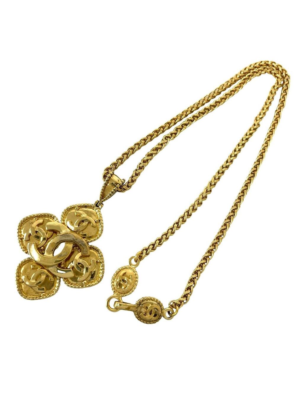 Chanel Cc Logo Pendant Necklace Metal #371529C13B